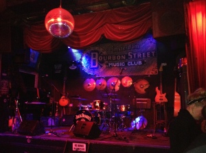 The stage set up at Bourbon Street Blues & Jazz Club in Amsterdam